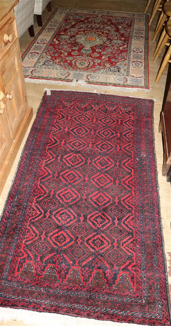 Red & Cream rug & another